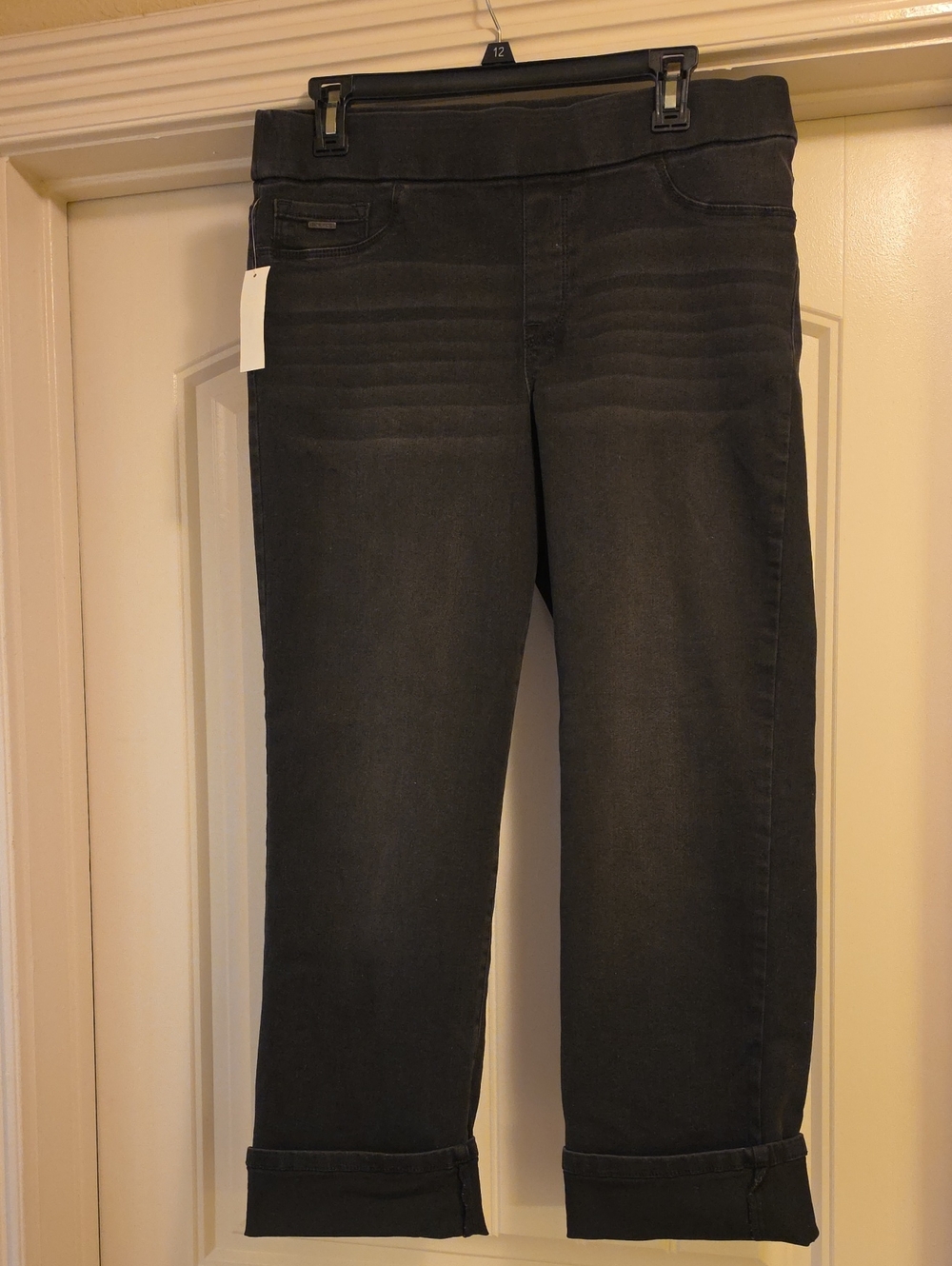 Nine West Black Ankle-Length/Cropped Pull-on Straight Jeans